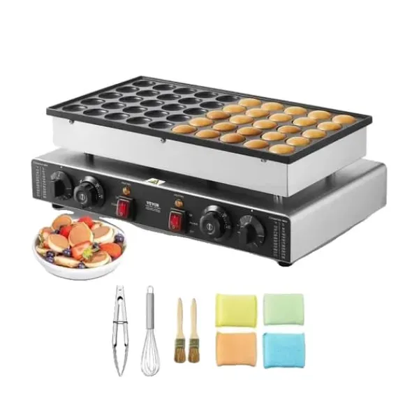 Mini hollandsk pandekagemaskine, 500W effekt, dual temperaturkontrol, non-stick overflade Best