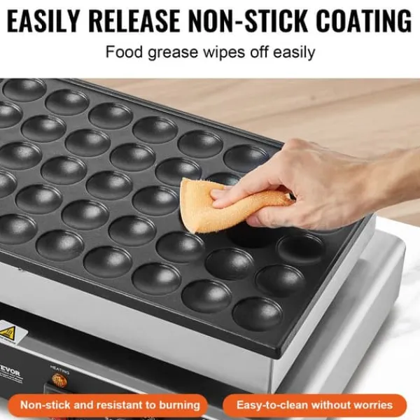 Mini hollandsk pandekagemaskine, 500W effekt, dual temperaturkontrol, non-stick overflade Best