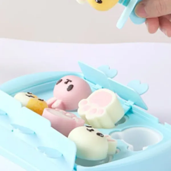 Isforme>Mini Ice Pop Form DIY Hem Barn Livsmedelskvalitet Silikon Ice Pop Form för Glass Six Grid Blue