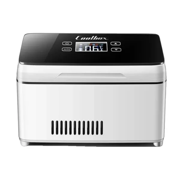 Køleskabe>Mini køleskab, 13600mAh batteri, 0-18°C temperaturkontrol, rustfrit stål,EU, hvid