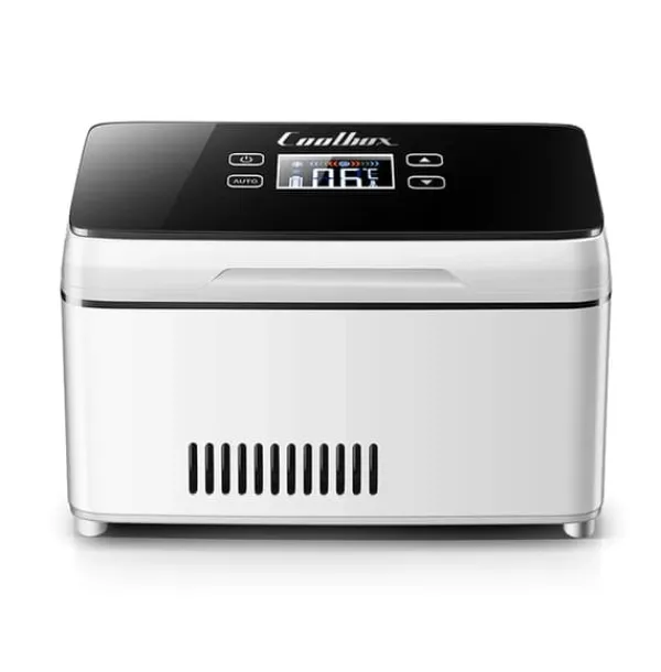 Køleskabe>Mini køleskab, 13600mAh batteri, 0-18°C temperaturkontrol, rustfrit stål,EU, hvid