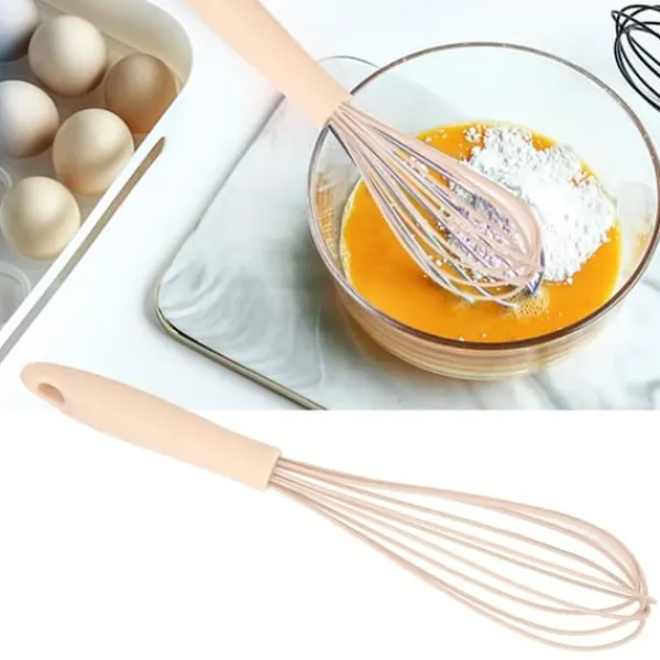 Mini Silikone Manuel Æggepiskeris Røreskummer Mixer Blender Køkken Køkkenredskaber Pink New