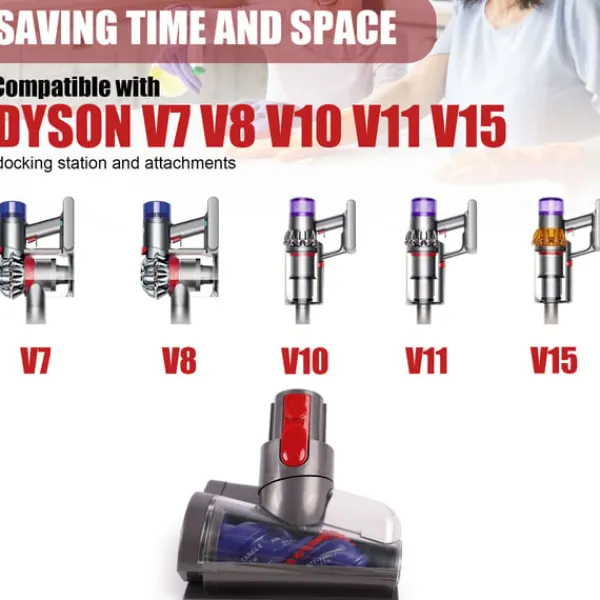 Støvsugertilbehør>Mini turbinemundstykke til Dyson V7, V8, V10, V11, V15
