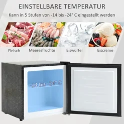 Mini-fryser 35 L, 161 W, -14 til -24 °C, 5 niveauer, fritstående Discount