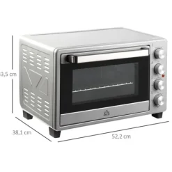 Miniovn 32 L, 1600 W, drypbakke, rustfri & glas, sølv Best