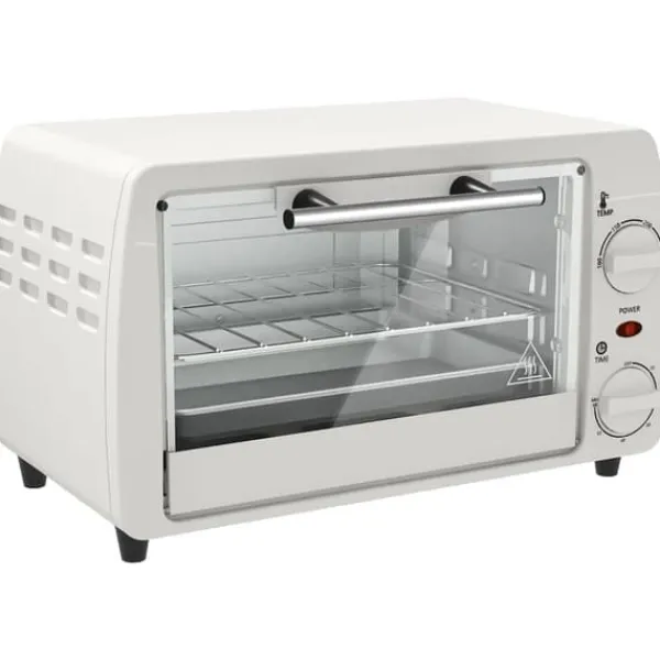 Ovne>Miniovn 10 L, 750 W, op til 230 °C, 60 min, bageplade & rist, cremehvid