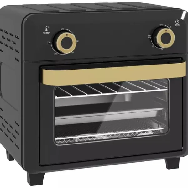 Miniovn med Varmluft og Airfryer funktion, 10L Kapacitet, Sort Rustfrit Stål Hot