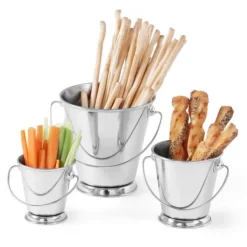 Tilbehør Til Madservering>Minispand med håndtag til snacks lavet af rustfrit stål, diameter. 87 mm - Hendi 426364