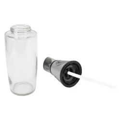 500ml oliedispenser lækagesikker glas silikone akryl pressetype kvantitativ olieflaske til sundhedskøkken sølv Discount