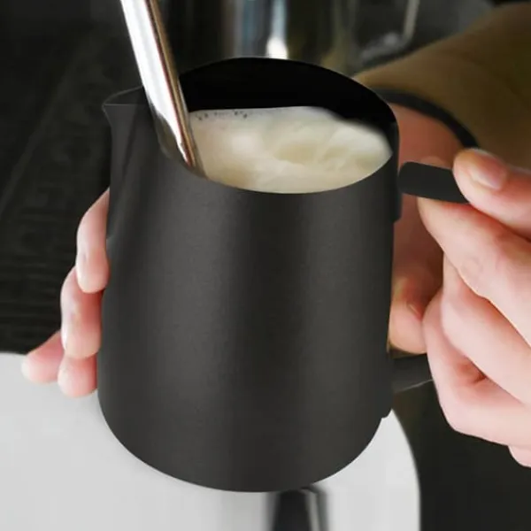 Kaffemaskiner Til God Kaffe>450ml rustfrit stål non-stick belægning kaffekande mælkeskum latte kop krus (sort)
