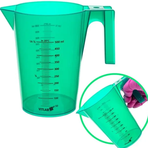 Målebægere & Måleskeer>Målebæger i plastik, 500 ml, grønmalet PP-vægt med håndtag