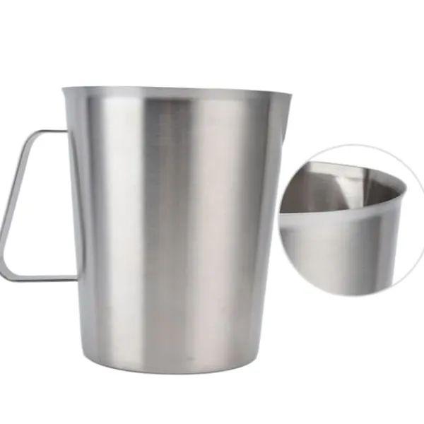 Målebægere & Måleskeer>Målebæger i rustfrit stål til skumning af kaffe og mælk - korrosionsbestandig med skala - 1500 ml