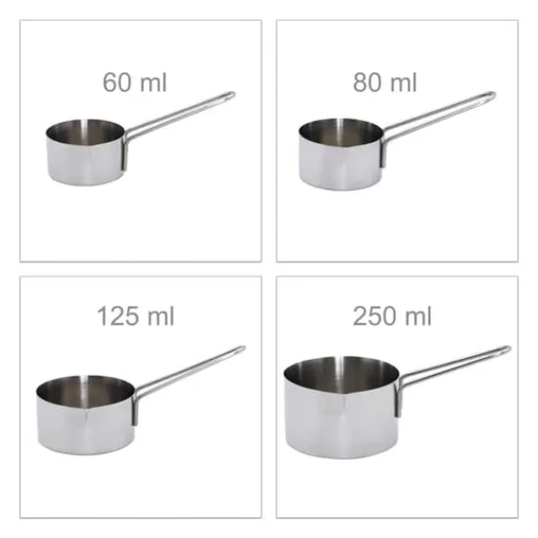 Målebæger sæt, rustfrit stål, 13.5x5.5x3.5 cm Discount