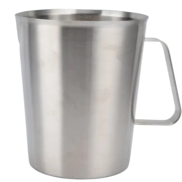 Målebægere & Måleskeer>Målekop 304 rustfrit stål korrosionsbestandigt kaffemælkskummende kop med vægt til hjemmekafé (2000 ml)