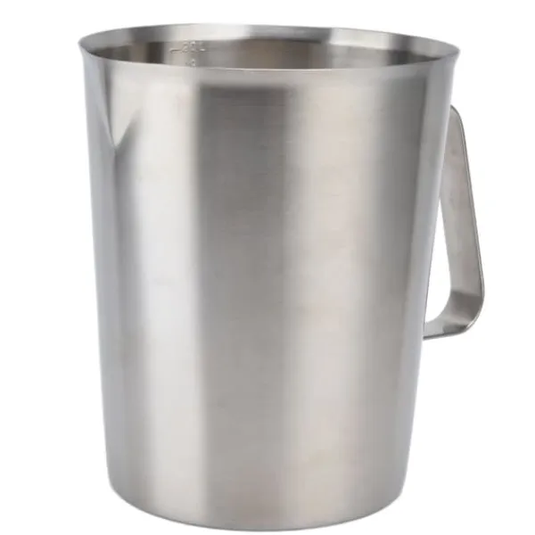 Målebægere & Måleskeer>Målekop 304 rustfrit stål korrosionsbestandigt kaffemælkskummende kop med vægt til hjemmekafé (2000 ml)