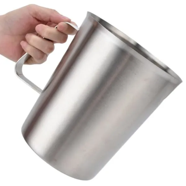Målebægere & Måleskeer>Målekop 304 rustfrit stål korrosionsbestandigt kaffemælkskummende kop med vægt til hjemmekafé (2000 ml)