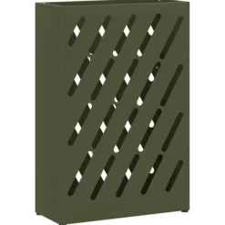 Moderne parasolfod med opbevaring - Rektangulært design | Farve: Olivengrøn | Størrelse: 28x12x41 cm