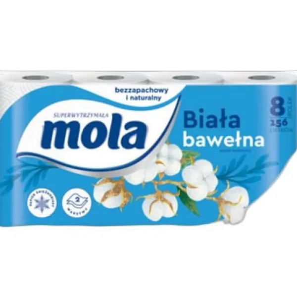 Toiletpapir>Mola Hvidt Bomulds Toiletpapir 8 Ruller