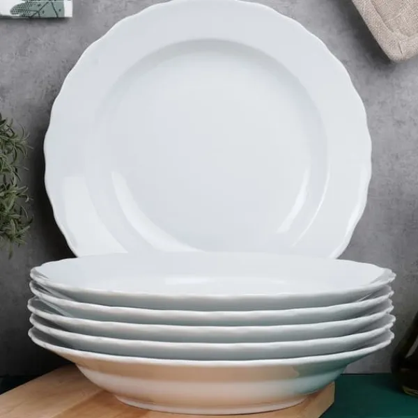 Tallerkener & Bordservicer>MONA dyb porcelænstallerken 24 cm, 350 ml 6 stk.
