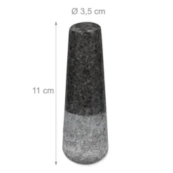Morter og støder, granit, 6x8,5 cm, grå Clearance