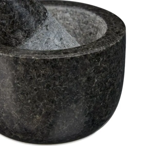 Morter og støder, granit, 6x8,5 cm, grå Clearance