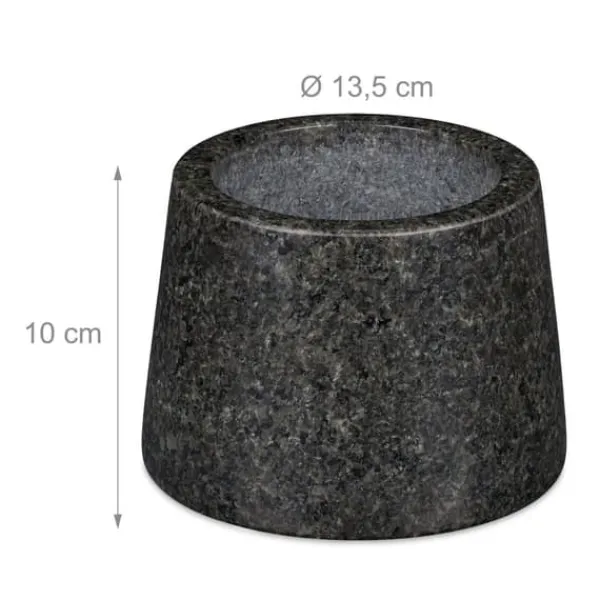 Mortere & Pistiller>Morter og støder, granit, 10x13,5 cm, grå