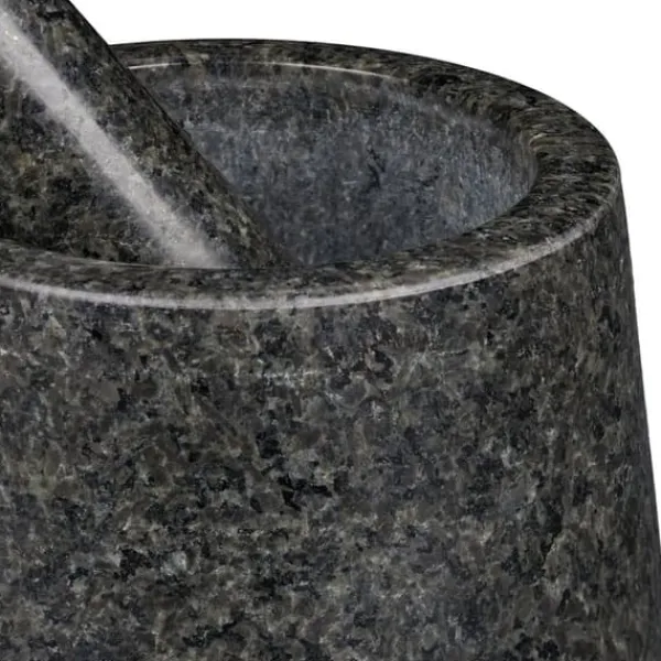 Mortere & Pistiller>Morter og støder, granit, 10x13,5 cm, grå