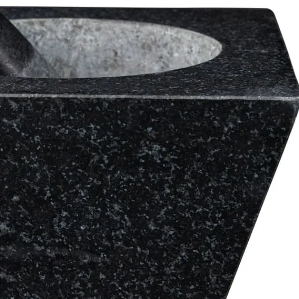 Mortere & Pistiller>Morter og støder, granit, 12x19,5x19,5 cm, sort