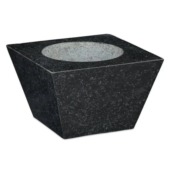 Mortere & Pistiller>Morter og støder, granit, 12x19,5x19,5 cm, sort