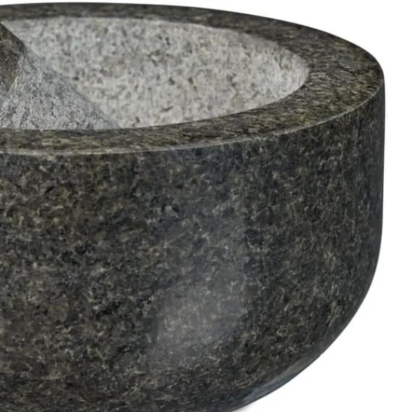 Morter og støder, 8x16 cm, grå, granit Hot