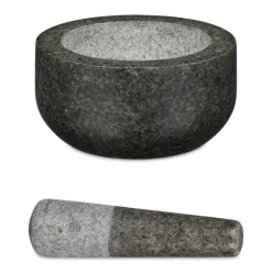 Morter og støder, 8x16 cm, grå, granit Hot