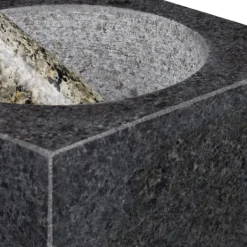 Morter og støder, 10.5x14.5x14.5 cm, grå