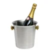 Mousserende vin og champagne spand, 18/8 rustfrit stål, satin med guld håndtag, 5,0 liter Online