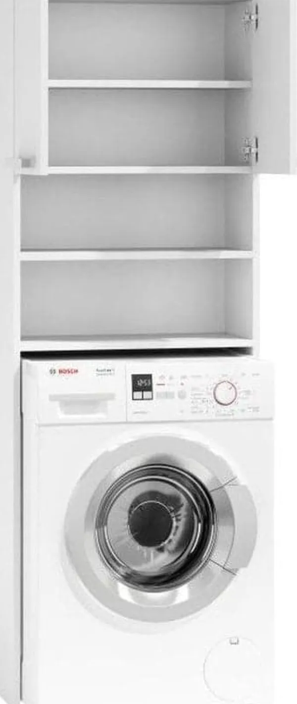 Viking Choice Multifunktionel vaskemaskineskab med 4 hylder, 2 døre, hvid Hot
