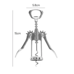 Proptrækker>Multifunktionel vinåbner i zinklegering med ergonomisk design, kompatibel med vinflasker og ølflasker, ideel til hjemmebrug