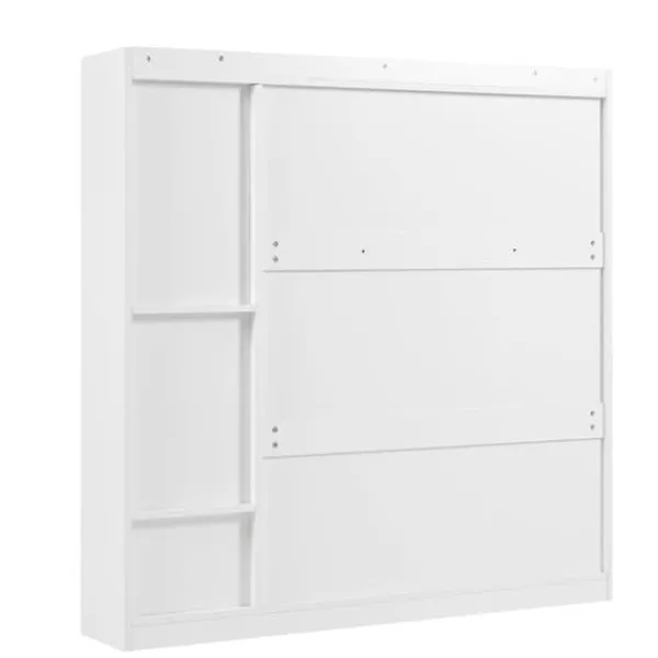 Tøj- & Garderobeopbevaring>Multifunktionelt skoskab 119x24x122 cm - med 3 foldeskuffer - med foldebænk - med dør - hvid