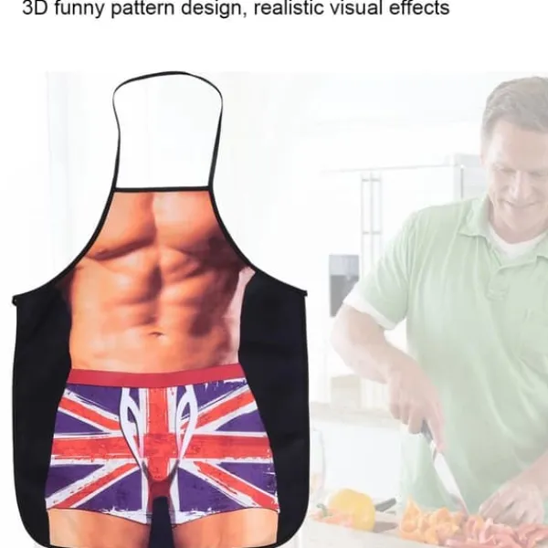Forklæder>Muscle Man 3D Sjov Vandtæt Madlavningsforklæde