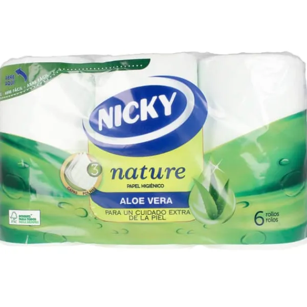 NATURE ALOE VERA toilet paper 3 layers 6 units Hot
