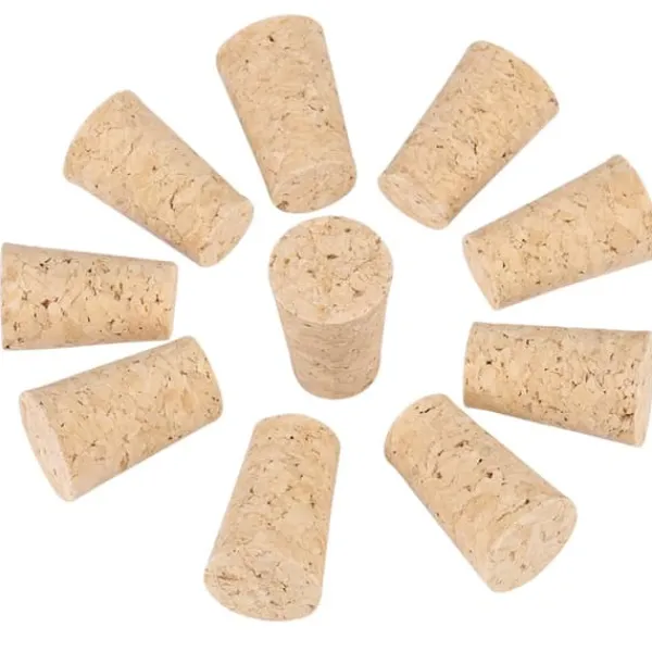 Flaskepropper>Naturkork, konisk træprop til vinflasker (10 stk., 22*17*35 mm)