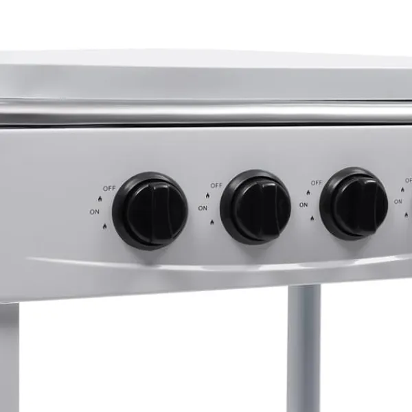 Komfurer>Nødkomfur - Udendørs gaskomfur med 4 blus - Opbevaringshylde - Naturgas/LPG - 49×49×79 cm - Jern - 9 kg - Rød