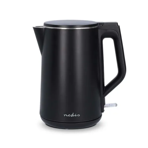 Nedis Elkedel | 1.5 l | Plast | Sort | Drejelig 360 grader | Skjult varmeelement | Strix®-controller | Beskyttelse mod kogetørring New