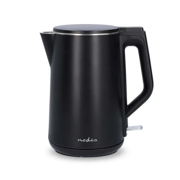 Nedis Elkedel | 1.5 l | Plast | Sort | Drejelig 360 grader | Skjult varmeelement | Strix®-controller | Beskyttelse mod kogetørring New