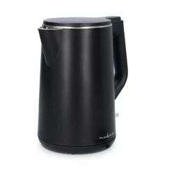 Nedis Elkedel | 1.5 l | Plast | Sort | Drejelig 360 grader | Skjult varmeelement | Strix®-controller | Beskyttelse mod kogetørring New