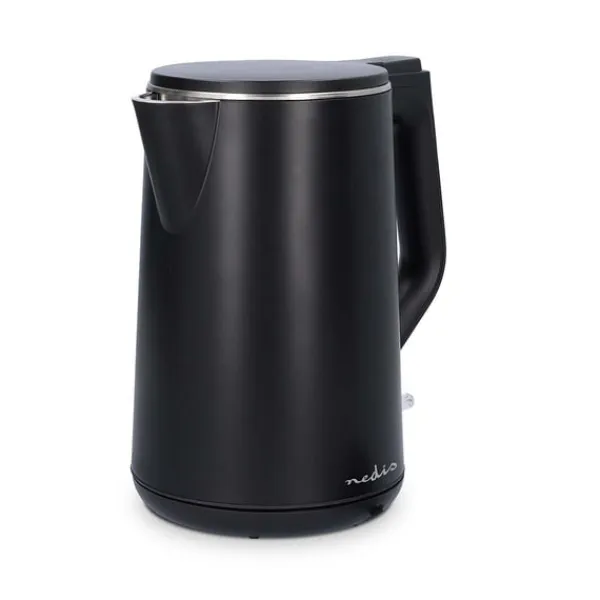 Nedis Elkedel | 1.5 l | Plast | Sort | Drejelig 360 grader | Skjult varmeelement | Strix®-controller | Beskyttelse mod kogetørring New
