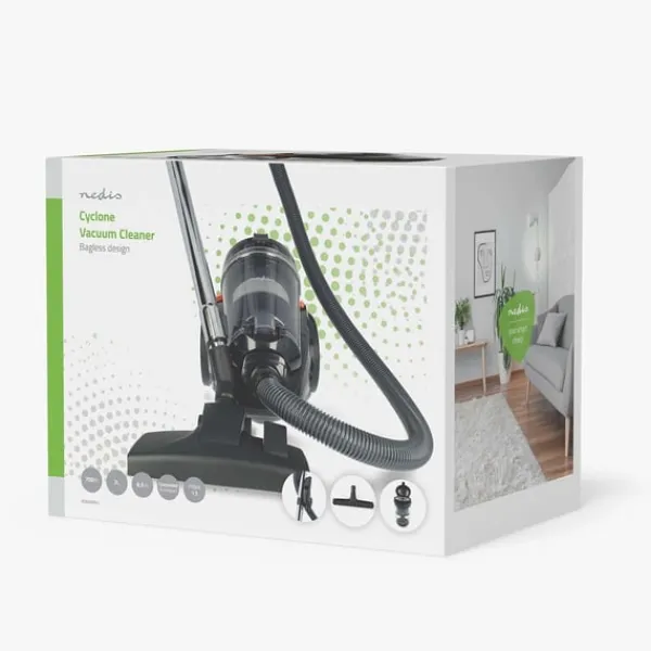 Nedis Poseløs støvsuger | Poseløs | 700 W | Støvkapacitet: 3.0 l | Combi Børste | Aaktionsradius: 8.50 m | HEPA luftfilter | Antracit / Orange / Sort