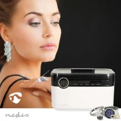 Nedis Ultrasonisk Smykke Renser | Strømforsyning | 220 - 240 V AC 50/60 Hz | 1.8 l | Hvid Hot