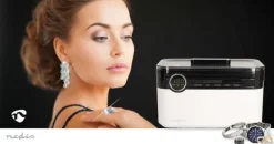 Nedis Ultrasonisk Smykke Renser | Strømforsyning | 220 - 240 V AC 50/60 Hz | 1.8 l | Hvid Hot