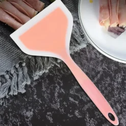 Stegepaletter>Non-stick silikone skovl spatel bred vender kage bøf pizza køkken køkkenredskaber (orange)