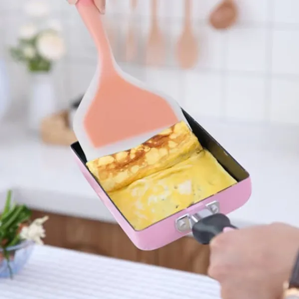 Stegepaletter>Non-stick silikone skovl spatel bred vender kage bøf pizza køkken køkkenredskaber (orange)