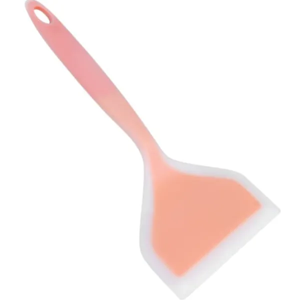 Stegepaletter>Non-stick silikone skovl spatel bred vender kage bøf pizza køkken køkkenredskaber (orange)